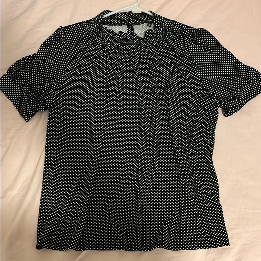 Black and White Polka Dot Adrianna Papell L Women's Top